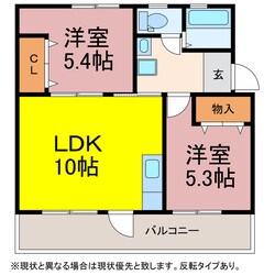 グリュック牧野の物件間取画像